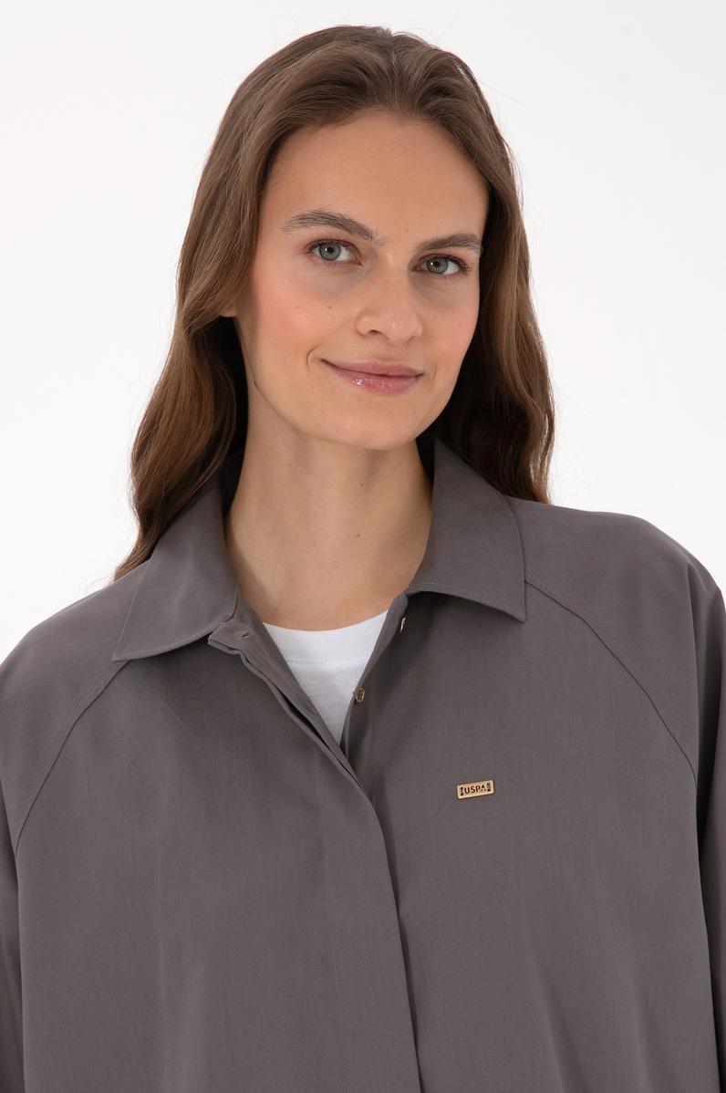 Kadın Gri Uzun Kollu Gömlek