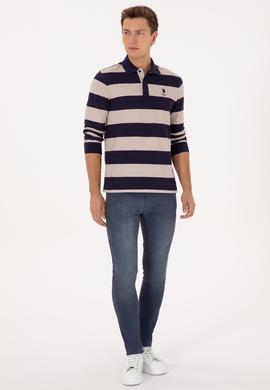 Erkek Regular Fit Polo Yaka Mürdüm Sweatshirt - 50316467006