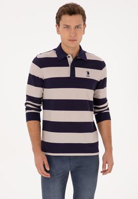 Erkek Regular Fit Polo Yaka Mürdüm Sweatshirt - 50316467006
