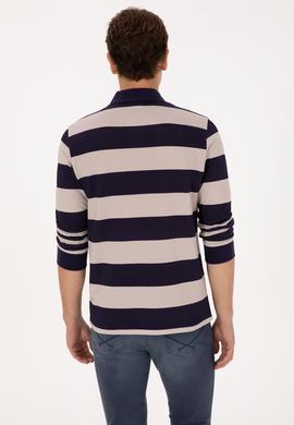 Erkek Regular Fit Polo Yaka Mürdüm Sweatshirt - 50316467006