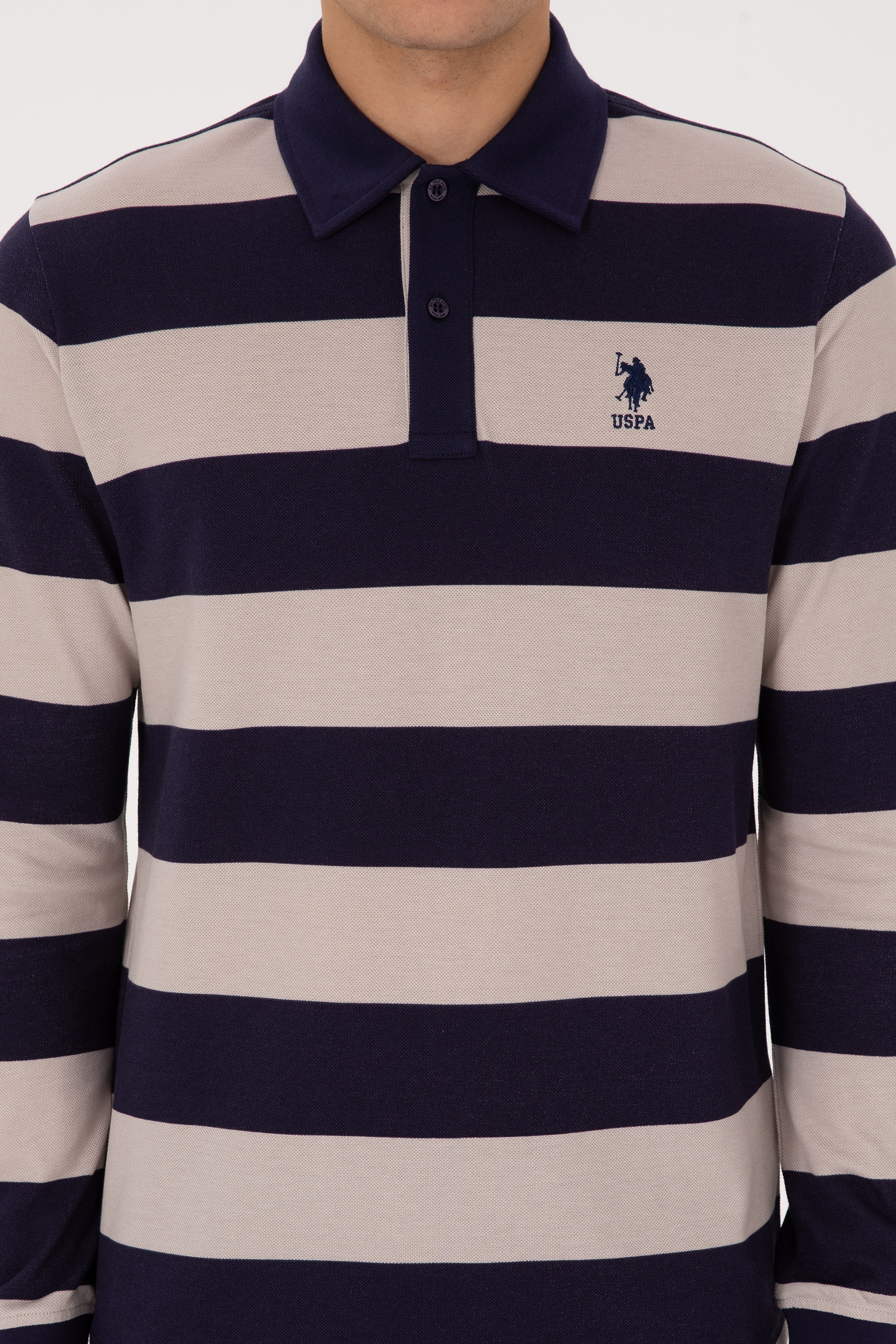 Erkek Regular Fit Polo Yaka Mürdüm Sweatshirt