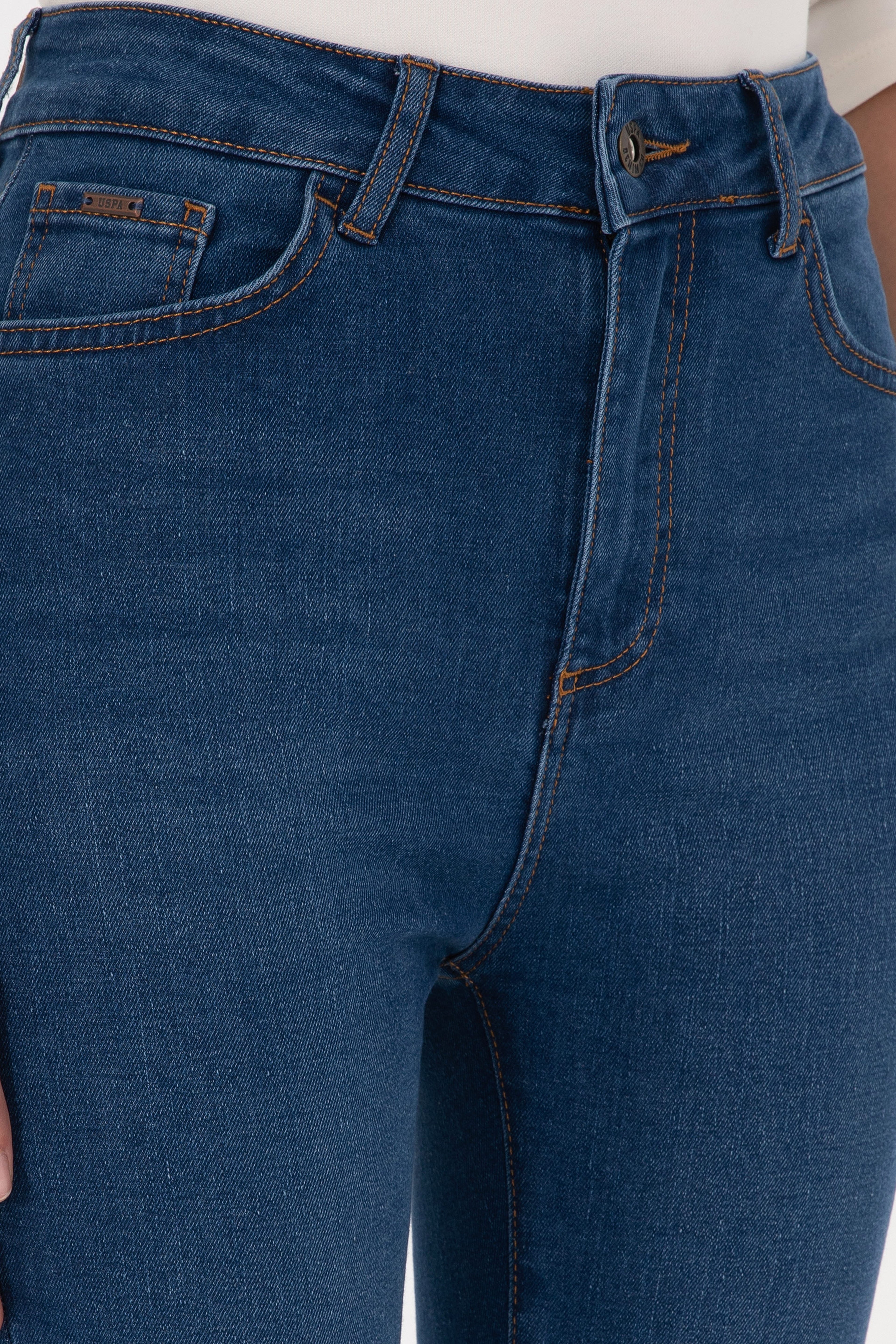 Kadın Mavi Skinny Haigh Waist Fit Jean Pantolon - Image 5