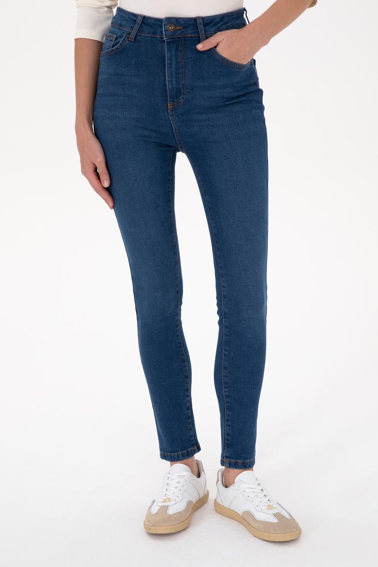 Kadın Mavi Skinny Haigh Waist Fit Jean Pantolon - 50316577016