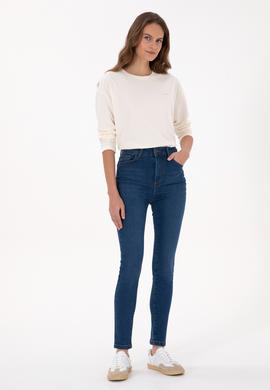 Kadın Mavi Skinny Haigh Waist Fit Jean Pantolon - 50316577016