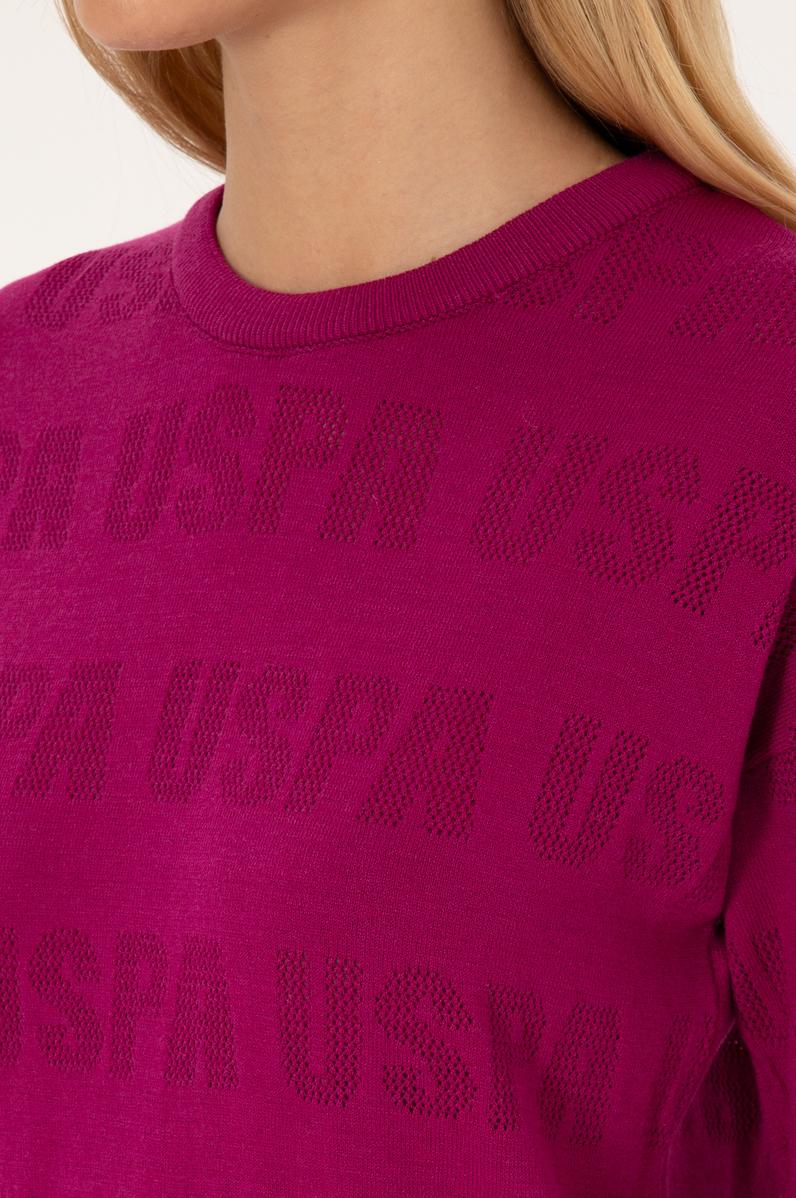 Kadın Menekşe Bisiklet Yaka Kazak