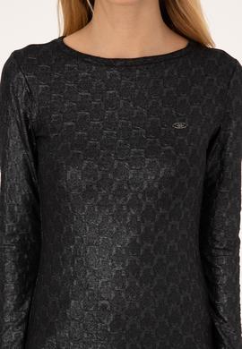 Kadın Siyah Bisiklet Yaka Sweatshirt - 50309441013