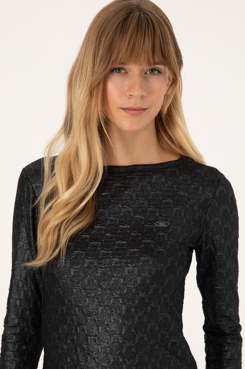 Kadın Siyah Bisiklet Yaka Sweatshirt