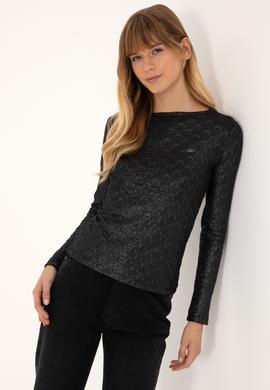 Kadın Siyah Bisiklet Yaka Sweatshirt - 50309441013