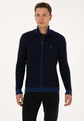 Erkek Lacivert Triko Hırka - 50315873005