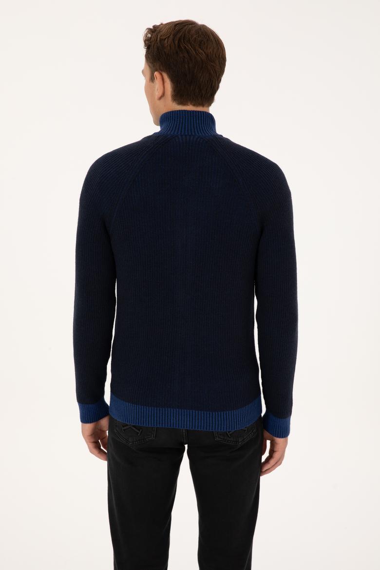 Erkek Lacivert Triko Hırka - 50315873005