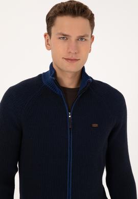 Erkek Lacivert Triko Hırka - 50315873005