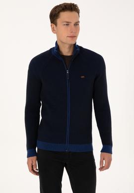 Erkek Lacivert Triko Hırka - 50315873005