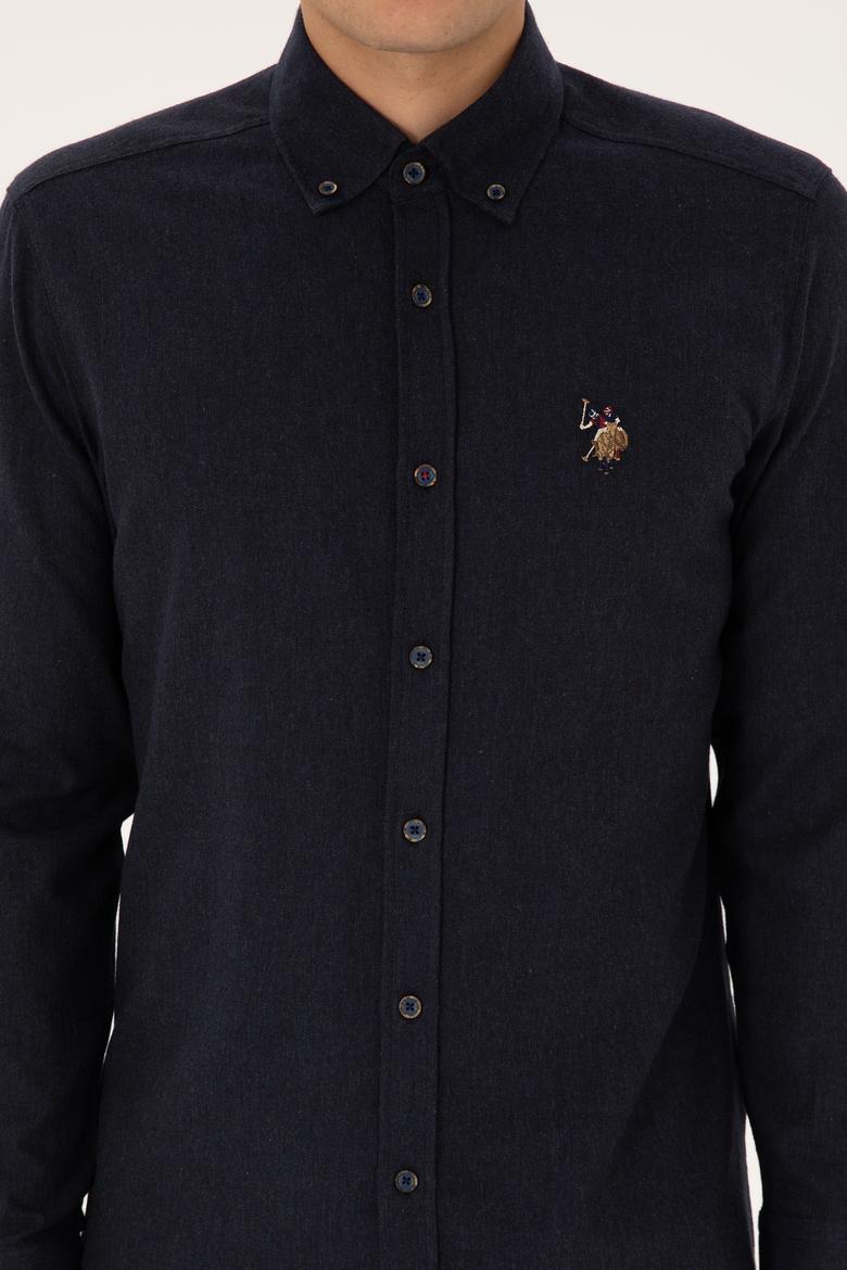 Erkek Lacivert Uzun Kollu Basic Gömlek - 50315710006