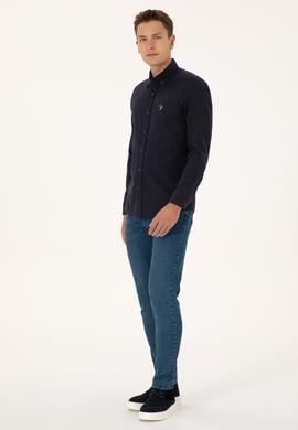 Erkek Lacivert Uzun Kollu Basic Gömlek - 50315710006