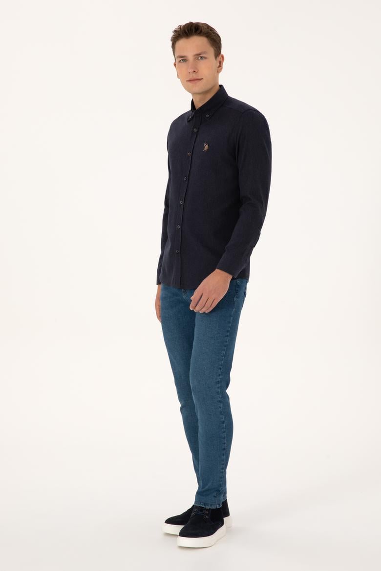 Erkek Lacivert Uzun Kollu Basic Gömlek - 50315710006