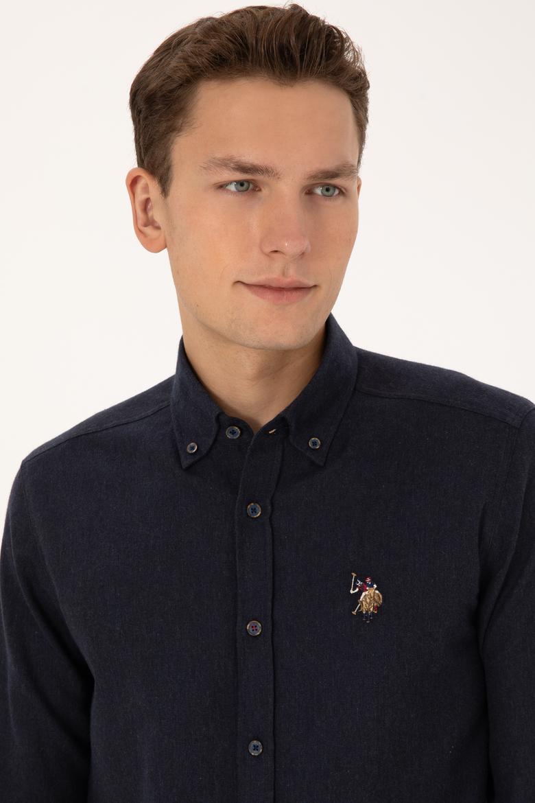 Erkek Lacivert Uzun Kollu Basic Gömlek - 50315710006