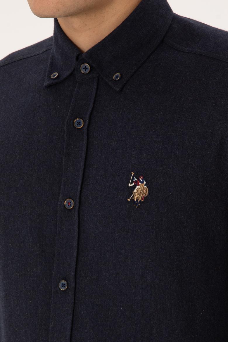 Erkek Lacivert Uzun Kollu Basic Gömlek - 50315710006