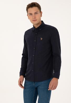 Erkek Lacivert Uzun Kollu Basic Gömlek - 50315710006