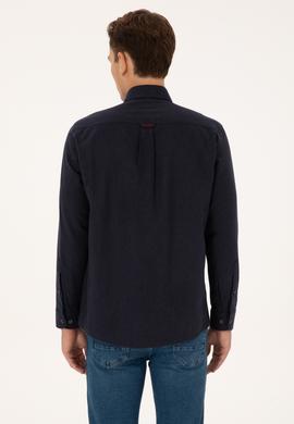 Erkek Lacivert Uzun Kollu Basic Gömlek - 50315710006