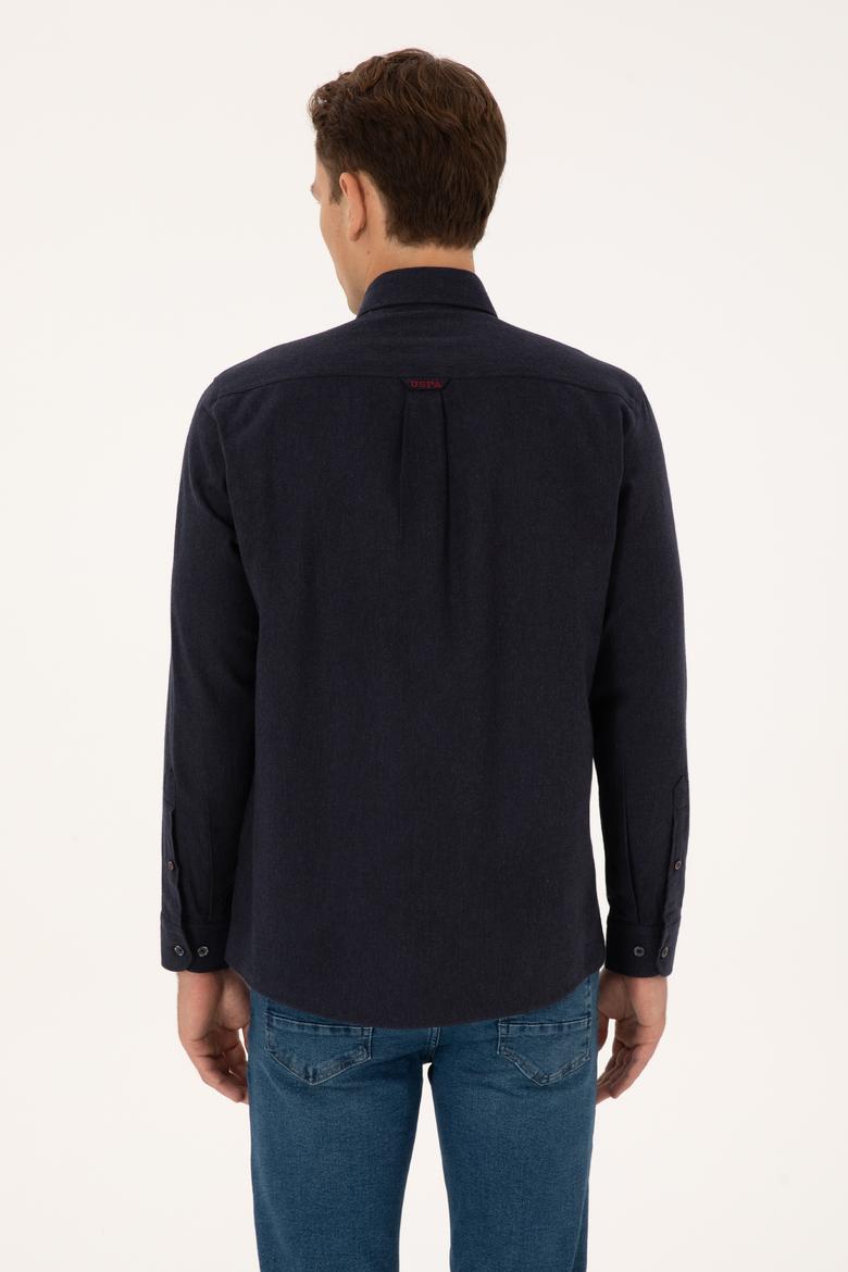 Erkek Lacivert Uzun Kollu Basic Gömlek - 50315710006