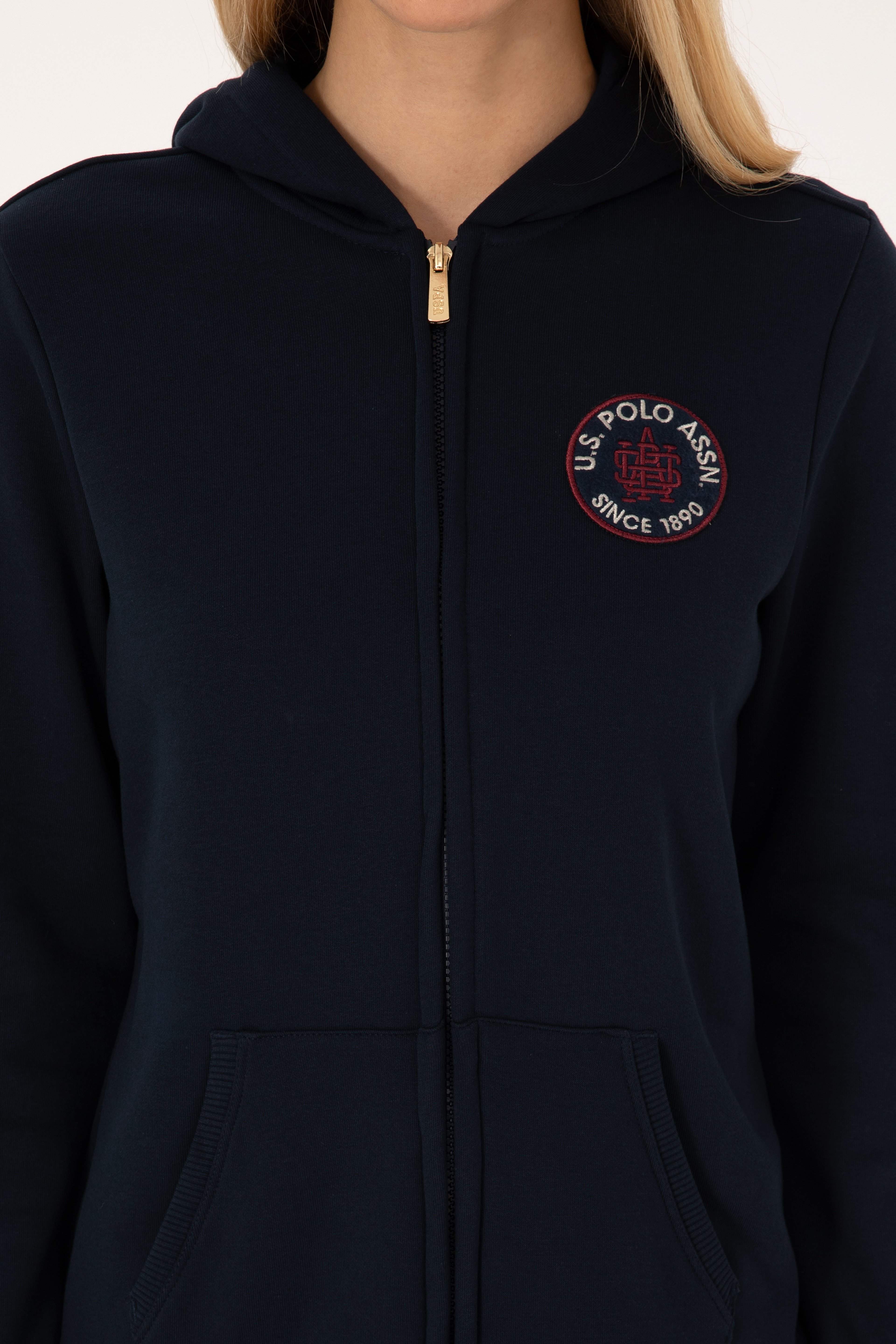 Kadın Lacivert Şardonlu Kapüşonlu Sweatshirt - Image 6