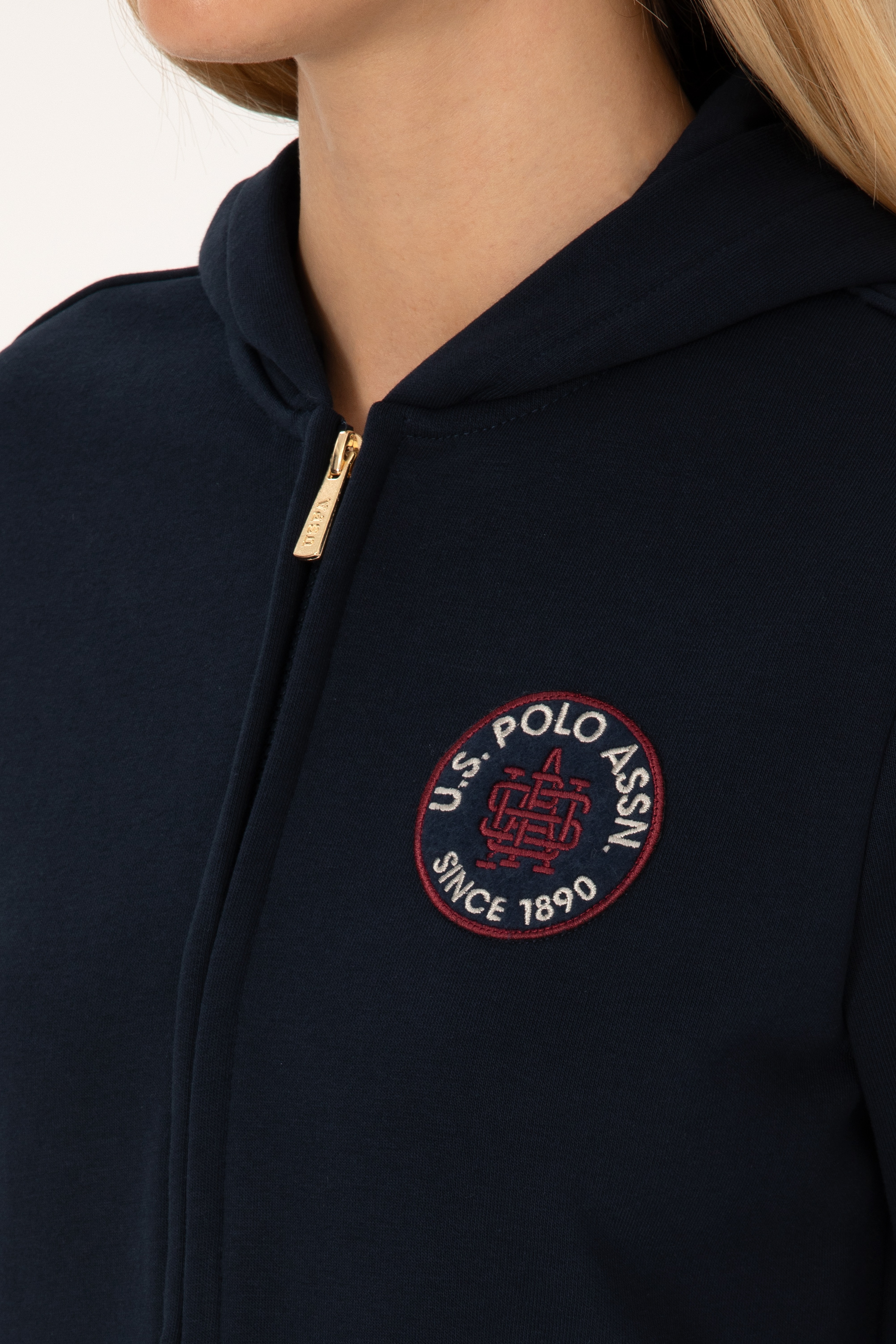 Kadın Lacivert Şardonlu Kapüşonlu Sweatshirt