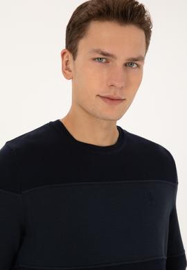 Erkek Regular Fit Bisiklet Yaka Lacivert Kazak - 50307874019