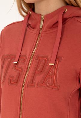 Kadın Kiremit Fermuarlı Kapüşonlu Basic Sweatshirt - 50307769054