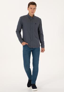 Erkek Açık Lacivert Uzun Kollu Gömlek - 50308554023