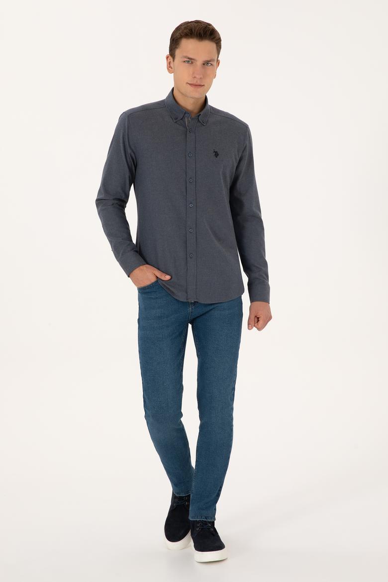 Erkek Açık Lacivert Uzun Kollu Gömlek - 50308554023