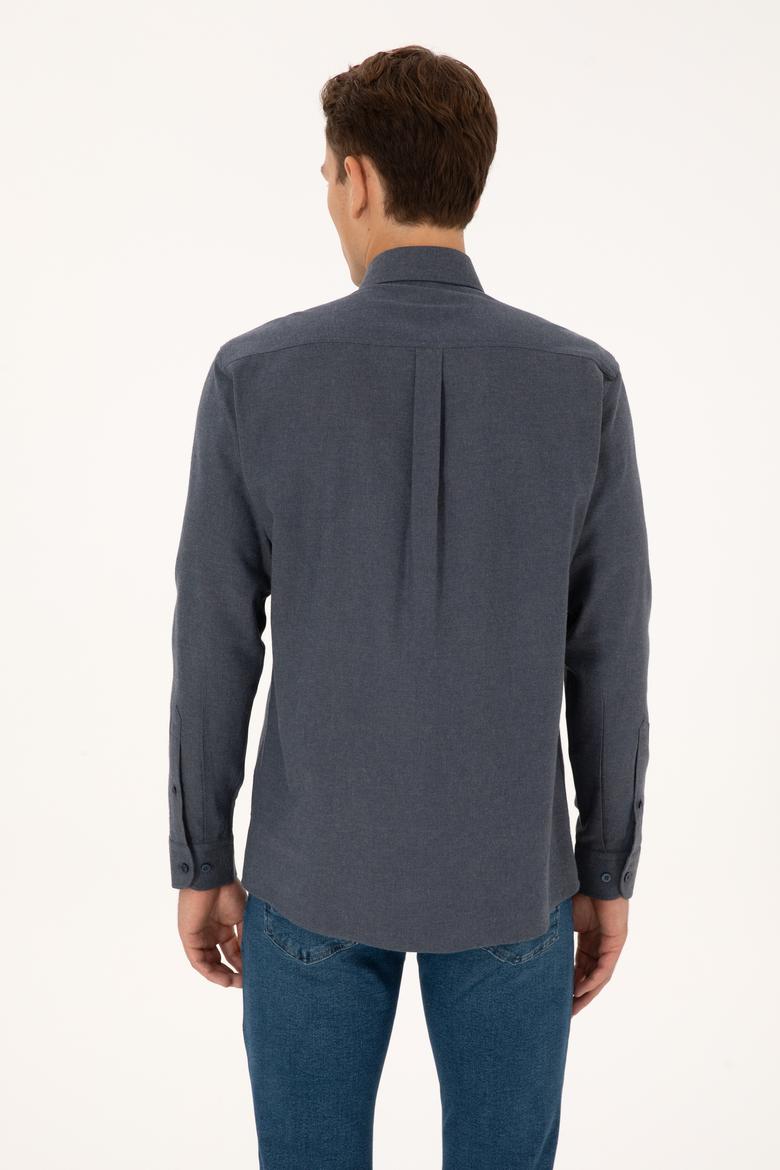 Erkek Açık Lacivert Uzun Kollu Gömlek - 50308554023