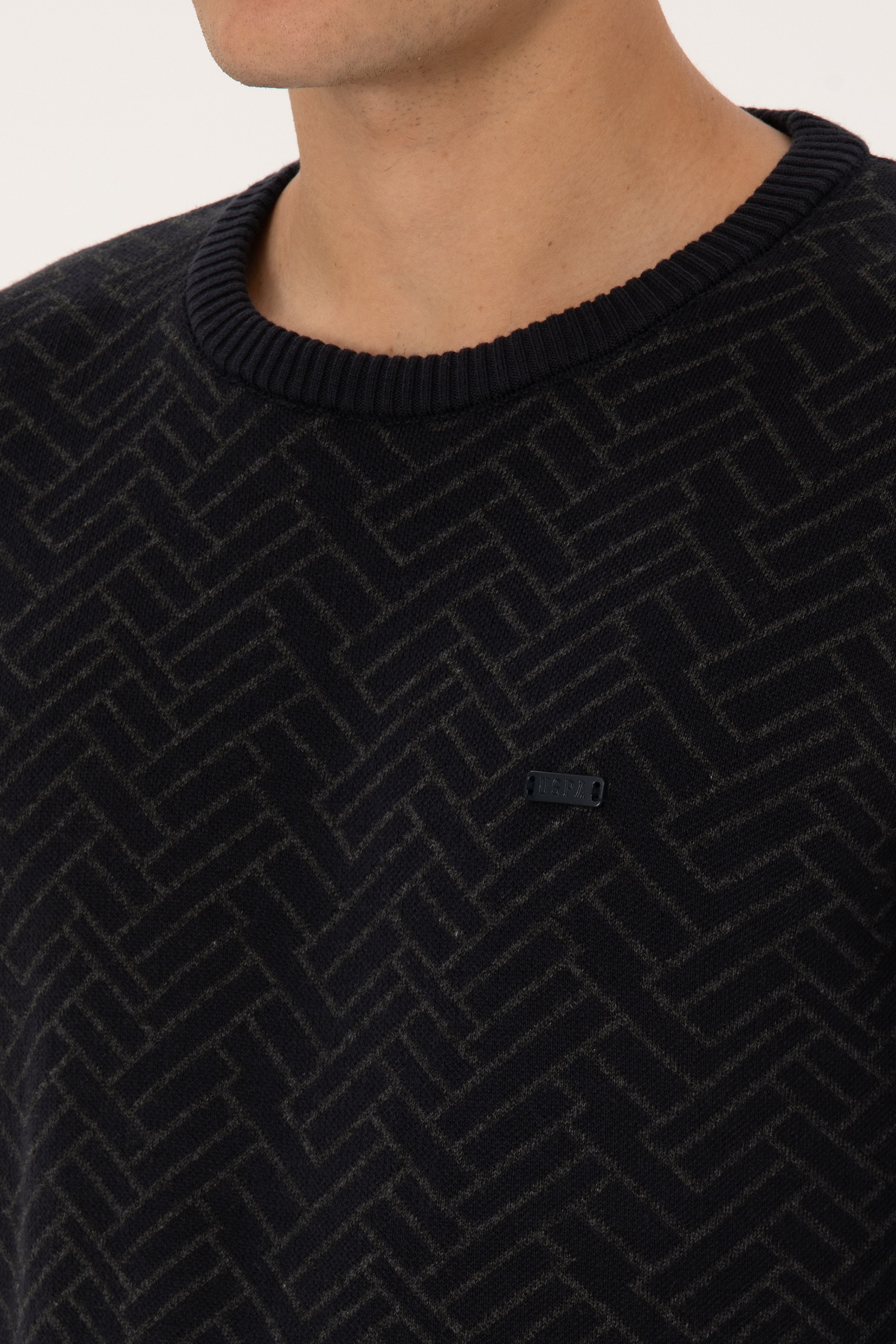 Erkek Slim Fit Bisiklet Yaka Antrasit Kazak - Image 7