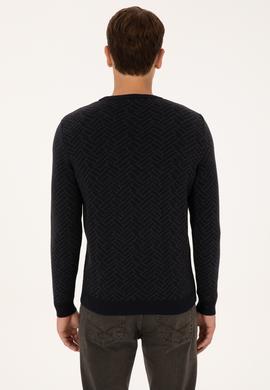 Erkek Slim Fit Bisiklet Yaka Antrasit Kazak - 50308343025