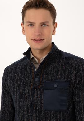 Erkek Regular Fit Bisiklet Yaka Lacivert Sweatshirt - 50310259017