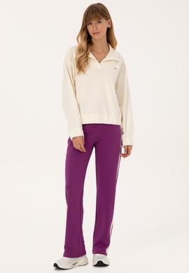 Kadın Krem Dik Yaka Sweatshirt - 50309429006