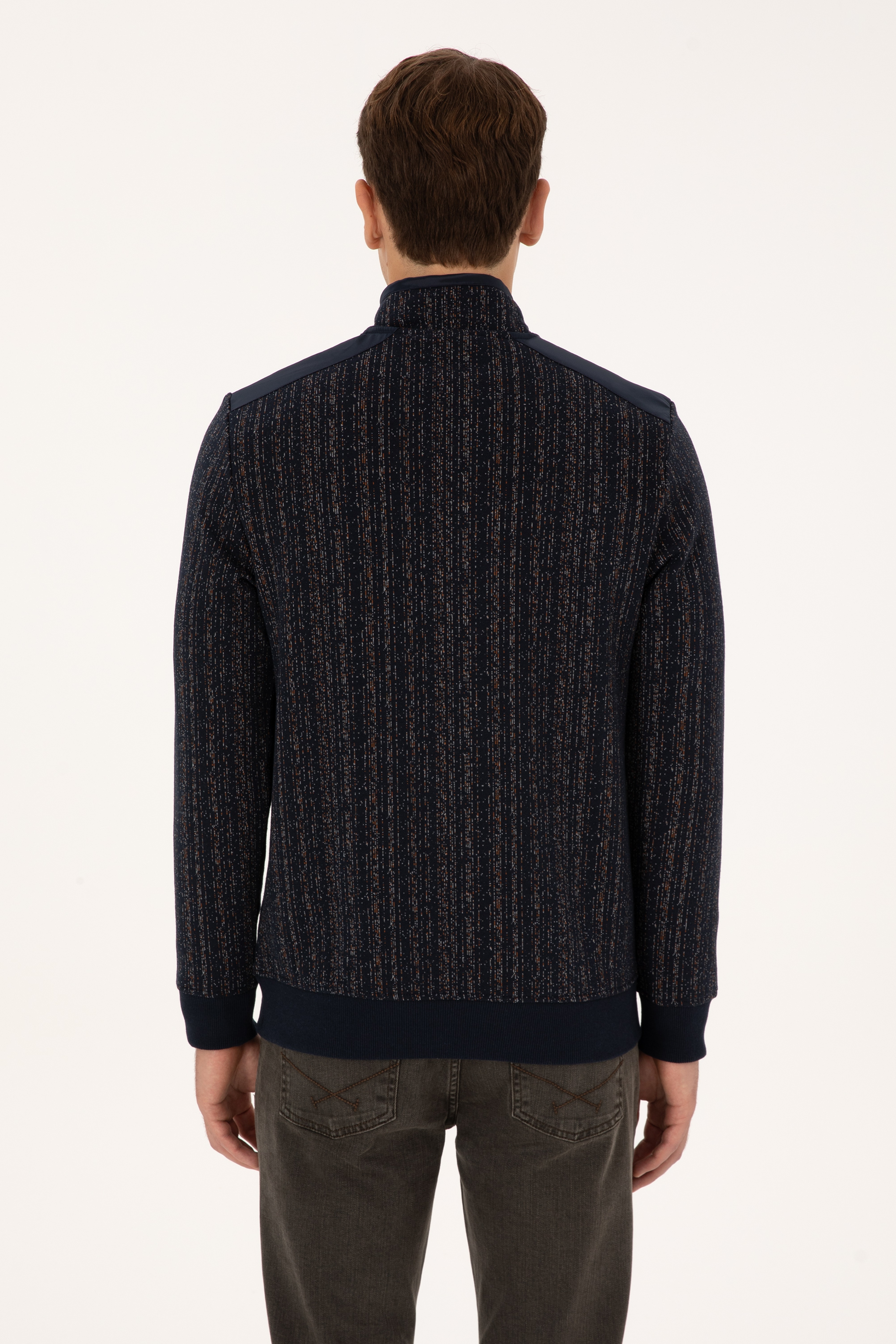 Erkek Regular Fit Bisiklet Yaka Lacivert Sweatshirt - Image 5