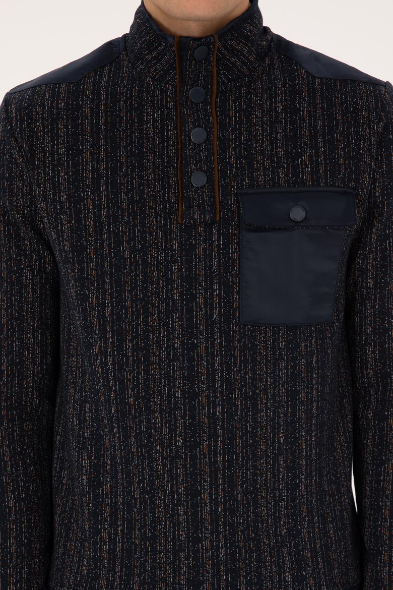 Erkek Regular Fit Bisiklet Yaka Lacivert Sweatshirt - 50310259017