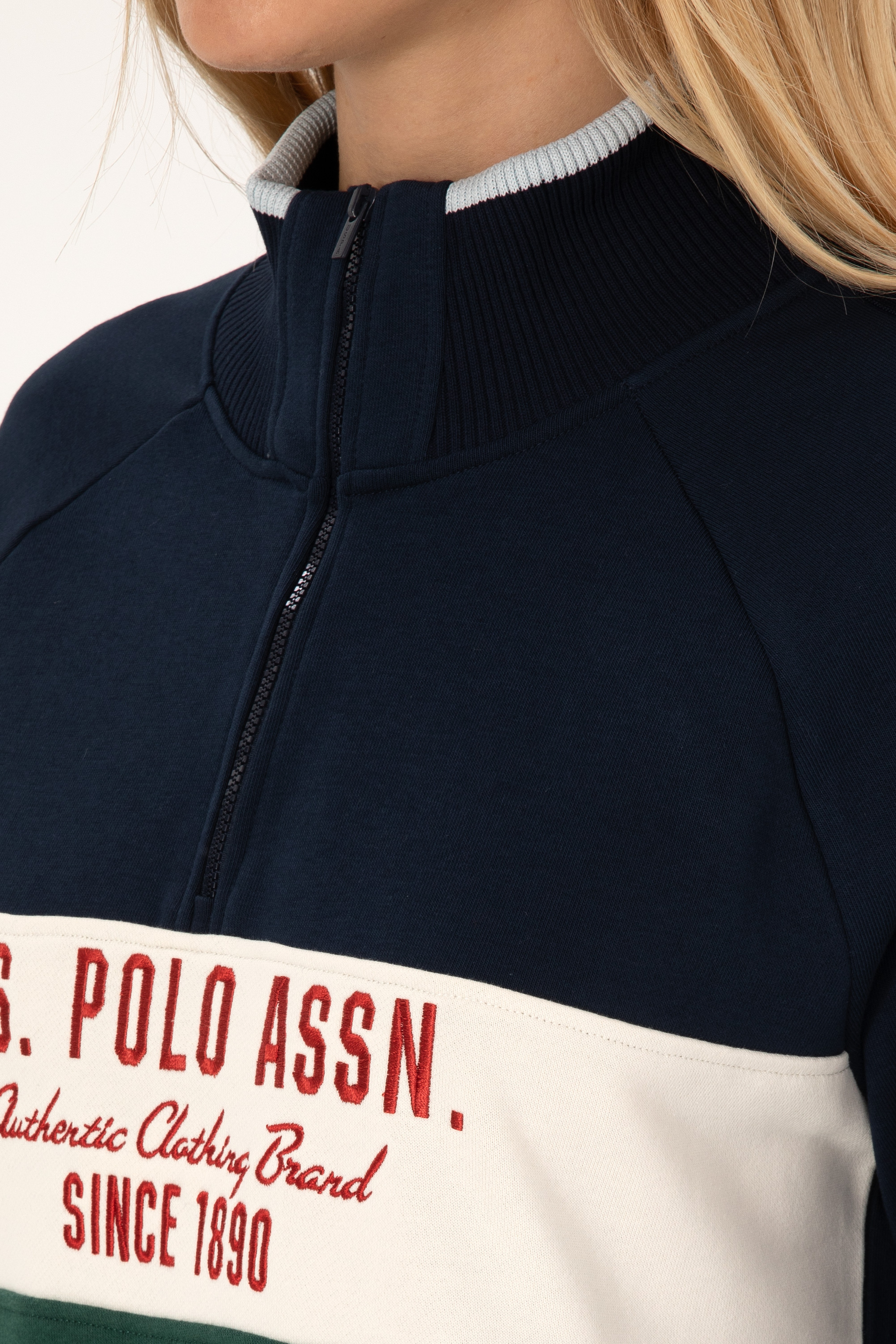 Kadın Lacivert Fermuarlı Dik Yaka Sweatshirt - Image 7