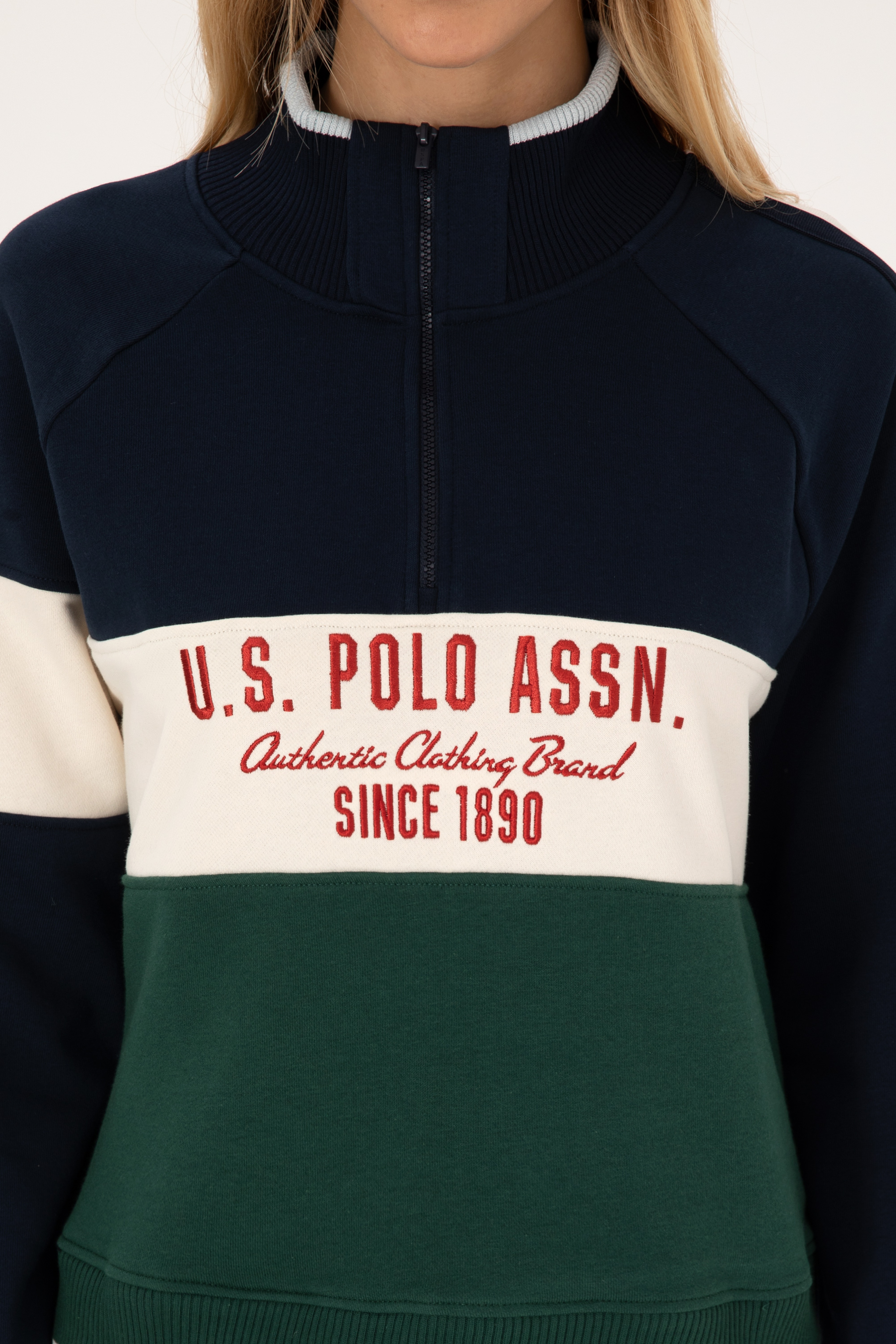 Kadın Lacivert Fermuarlı Dik Yaka Sweatshirt - Image 6
