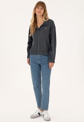 Kadın Antrasit Dik Yaka Sweatshirt - 50309429011