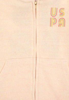 Kız Çocuk Açık Pembe Kapüşonlu Fermuarlı Sweatshirt - 50314295001