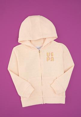 Kız Çocuk Açık Pembe Kapüşonlu Fermuarlı Sweatshirt - 50314295001