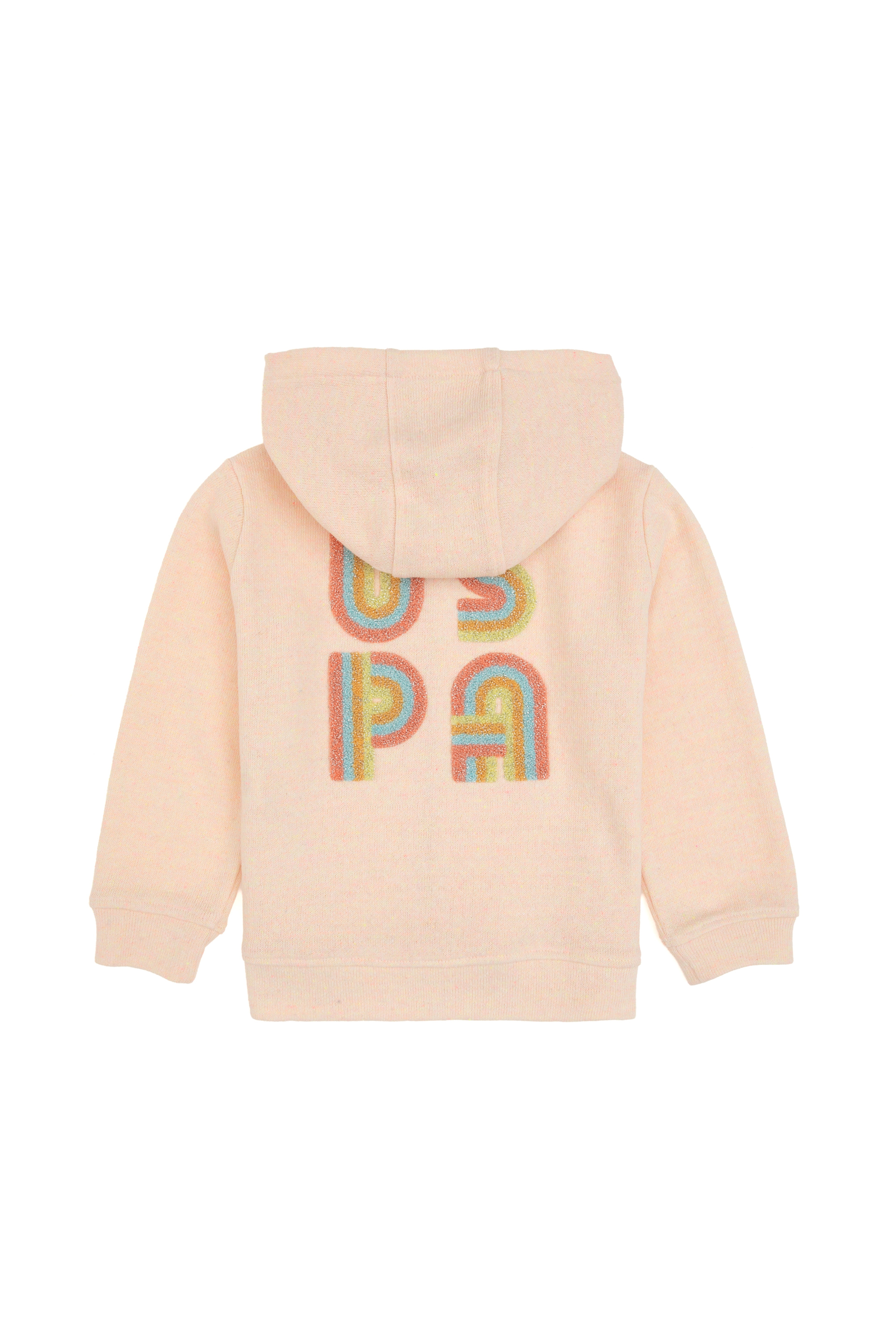 Kız Çocuk Açık Pembe Kapüşonlu Fermuarlı Sweatshirt - Image 3