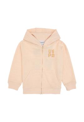 Kız Çocuk Açık Pembe Kapüşonlu Fermuarlı Sweatshirt - 50314295001