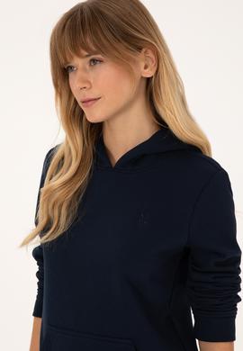 Kadın Lacivert Kapüşonlu Sweatshirt - 50320557015