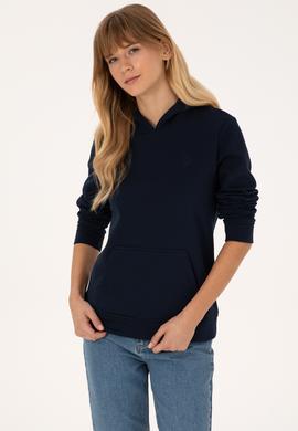 Kadın Lacivert Kapüşonlu Sweatshirt - 50320557015