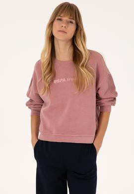 Kadın Gül Kurusu Bisiklet Yaka Sweatshirt - 50309547007