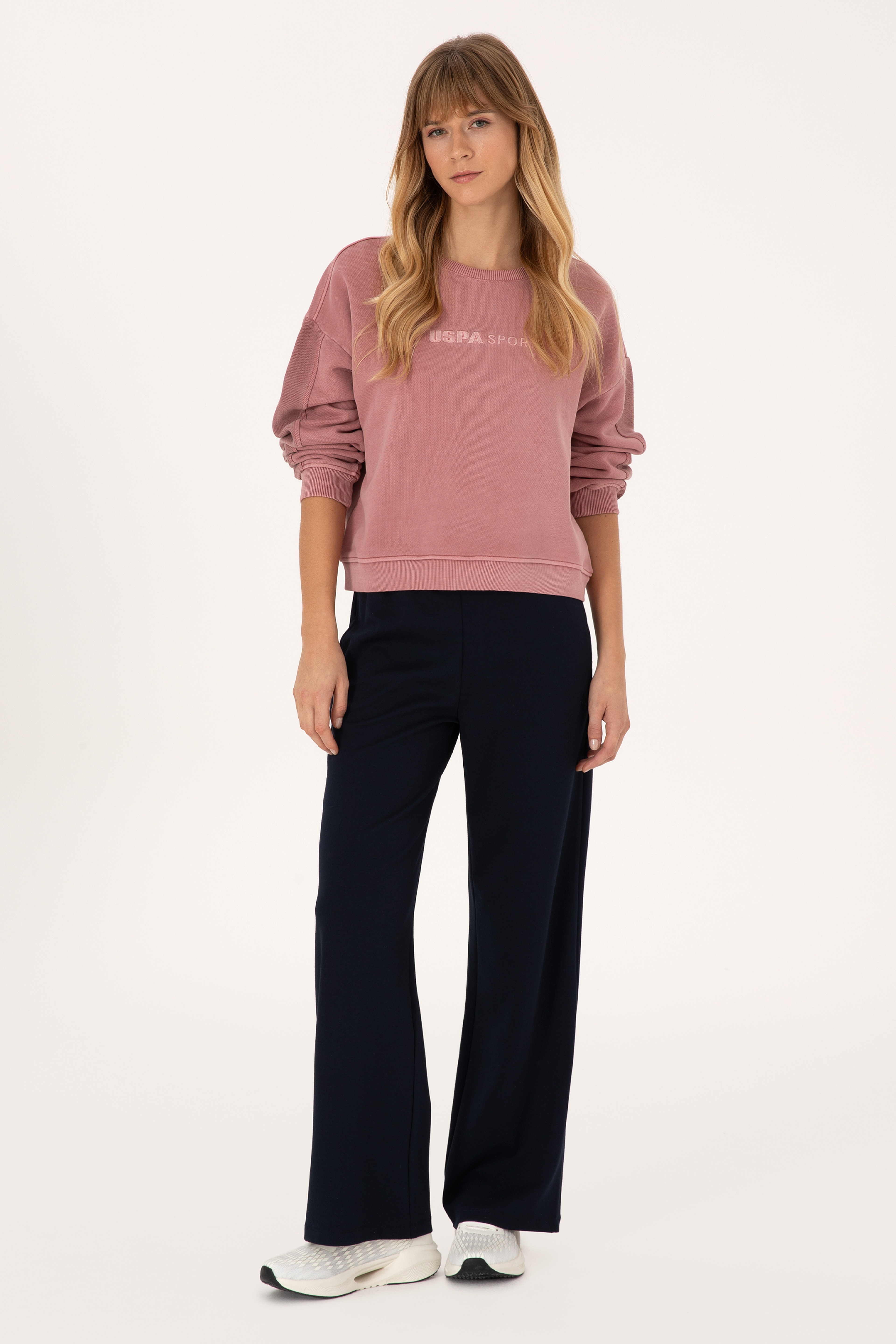 Kadın Gül Kurusu Bisiklet Yaka Sweatshirt - Image 4