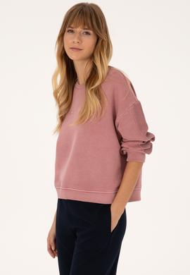 Kadın Gül Kurusu Bisiklet Yaka Sweatshirt - 50309547007