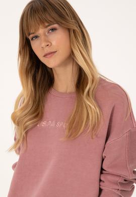 Kadın Gül Kurusu Bisiklet Yaka Sweatshirt - 50309547007